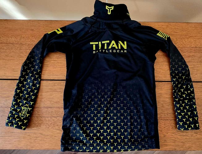 Used Titan Battlegear cut resistant built in neck guard black long sleeve shirt