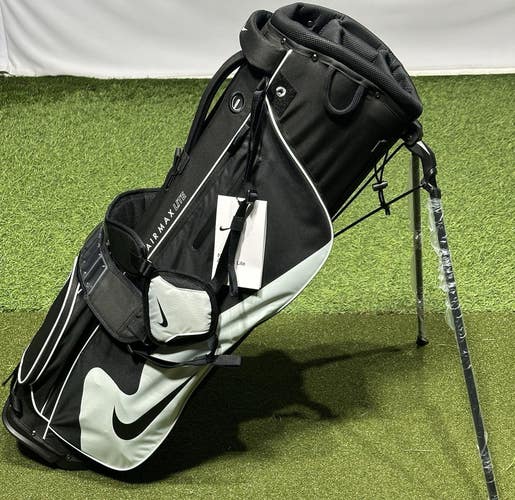 Nike Air MAX Lite Golf Carry Stand Bag Black/White 4-Way Top w/ Rain Hood NEW