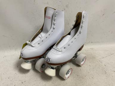 Like-New Chicago LADIES DELUXE RINK Senior Roller Quad Skates White Senior 6 11855-S000202879
