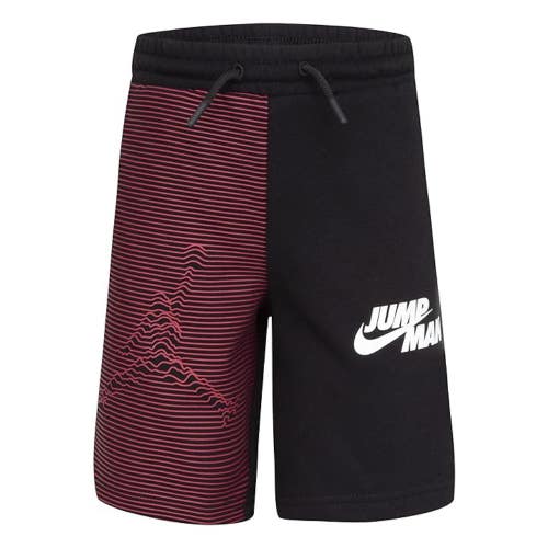 Air Jordan Shorts Boys 4 Black Jumpman Logo Fleece Flat Front Drawstring NLW253