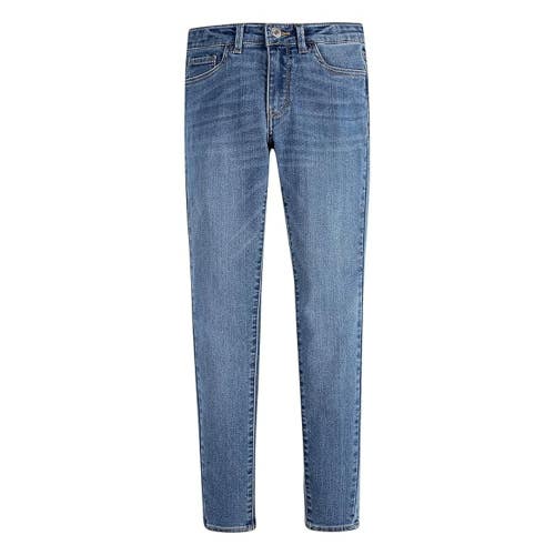 Levi's 710 Jeans Kids 10 Blue Denim Whiskering Super Skinny Fit Zip Fly NLW222