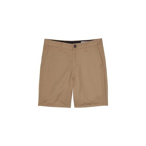 Volcom Frickin Chino Shorts Boys 14 (27) Tan Flat Front 7" Inseam Summer NLW277