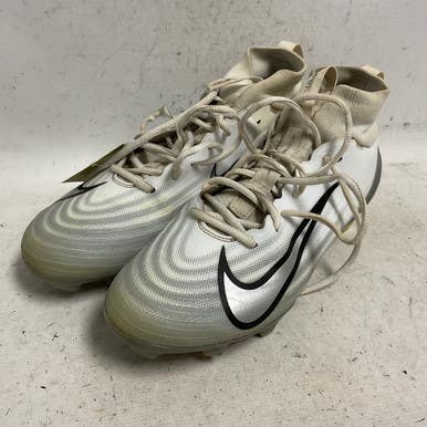 Used Nike FB3298-100 Adult FB Cleats White And Silver Senior 10 11855-S000202689