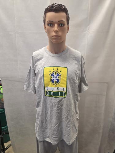Vintage 90s NWT Brazil Nike Futebol Just Do It Tshirt L