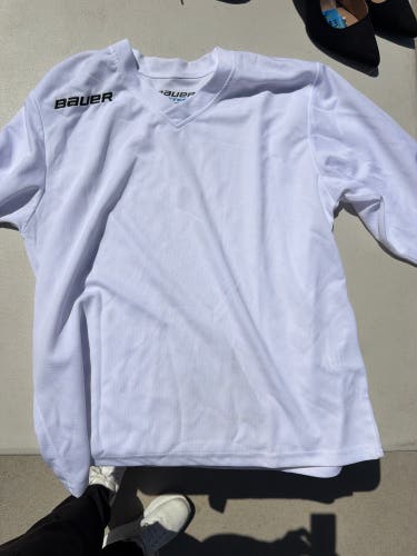 White Medium Kids Unisex Bauer Jersey (New)