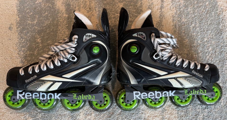 Reebok 11K PUMP Senior Inline Hockey Skates Size 10 E (WIDE) (Used)