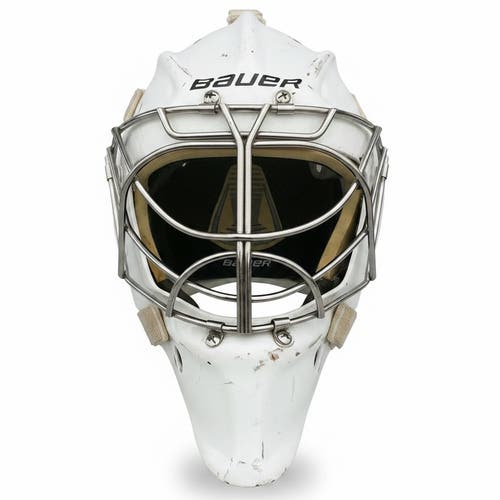 Bauer White 960 Senior Goalie Mask Pro Stock w/ Bag (Used) 52863