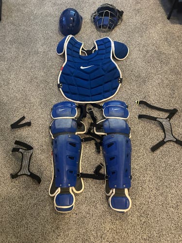 Blue Nike Pro issue Catcher's Set (Used)