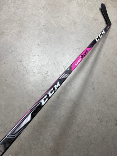90 Flex P29 Senior CCM Super Tacks Left Hand Hockey Stick (New) Breast Cancer Awareness Pro Stock