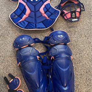 Blue and Pink  pro issue Under Armour Pro series Catcher's Set (Used)