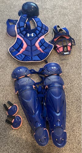 Blue and Pink  pro issue Under Armour Pro series Catcher's Set (Used)