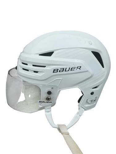 Bauer Re-Akt 85 Pro Stock Hockey Helmet Visor Combo Medium White (Used) 71833