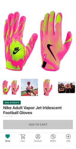 Pink Large Adult Nike Vapor Jet Gloves (New)