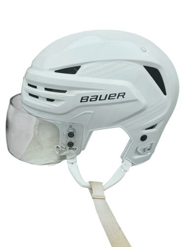 Bauer Re-Akt 85 Pro Stock Hockey Helmet Visor Combo Large White (Used) 17463