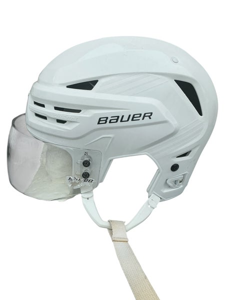 Bauer Re-Akt 85 Pro Stock Hockey Helmet Visor Combo Large White (Used) 17463