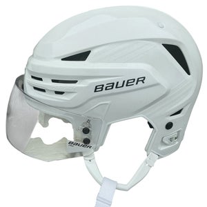 Bauer Re-Akt 85 Pro Stock Hockey Helmet Visor Combo Large White (New) 24993
