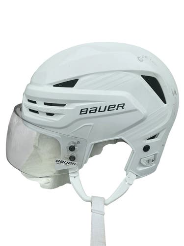 Bauer Re-Akt 85 Pro Stock Hockey Helmet Visor Combo Large White (Used) 86326