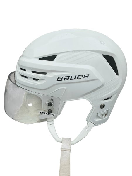 Bauer Re-Akt 85 Pro Stock Hockey Helmet Visor Combo Large White (Used) 25374