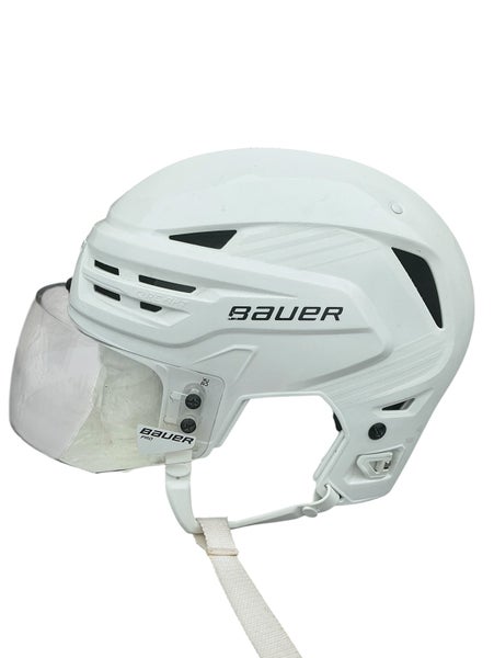 Bauer Re-Akt 85 Pro Stock Hockey Helmet Visor Combo Large White (Used) 77422