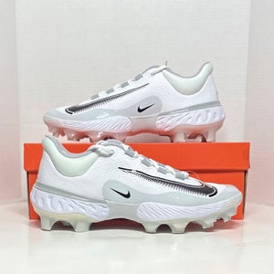 White Men's Size M 11.0 (W 12.0) Nike Alpha Huarache Elite 4 Low Baseball Cleats FD6255-100 NEW