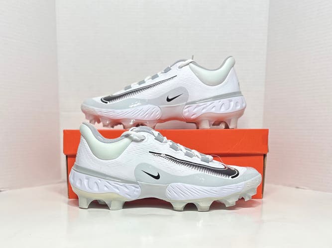 White Men's Size M 11.0 (W 12.0) Nike Alpha Huarache Elite 4 Low Baseball Cleats FD6255-100 NEW