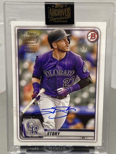 Trevor Story Colorado Rockies 2022 Archives Signature Series Auto #'d 59/72 #82