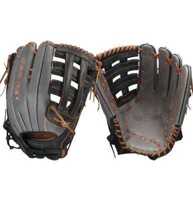 Used Easton PCSP14 RH Throw Fastpitch Gloves Black And Grey 14" 11835-S000207962