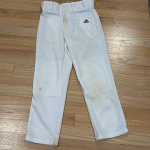 White Unisex Small Youth Adidas Aeroready Game Pants (Used)