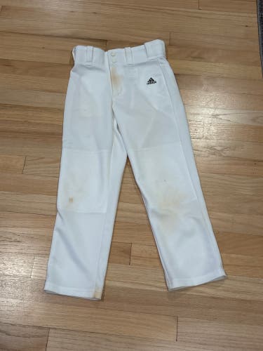 White Unisex Small Youth Adidas Aeroready Game Pants (Used)