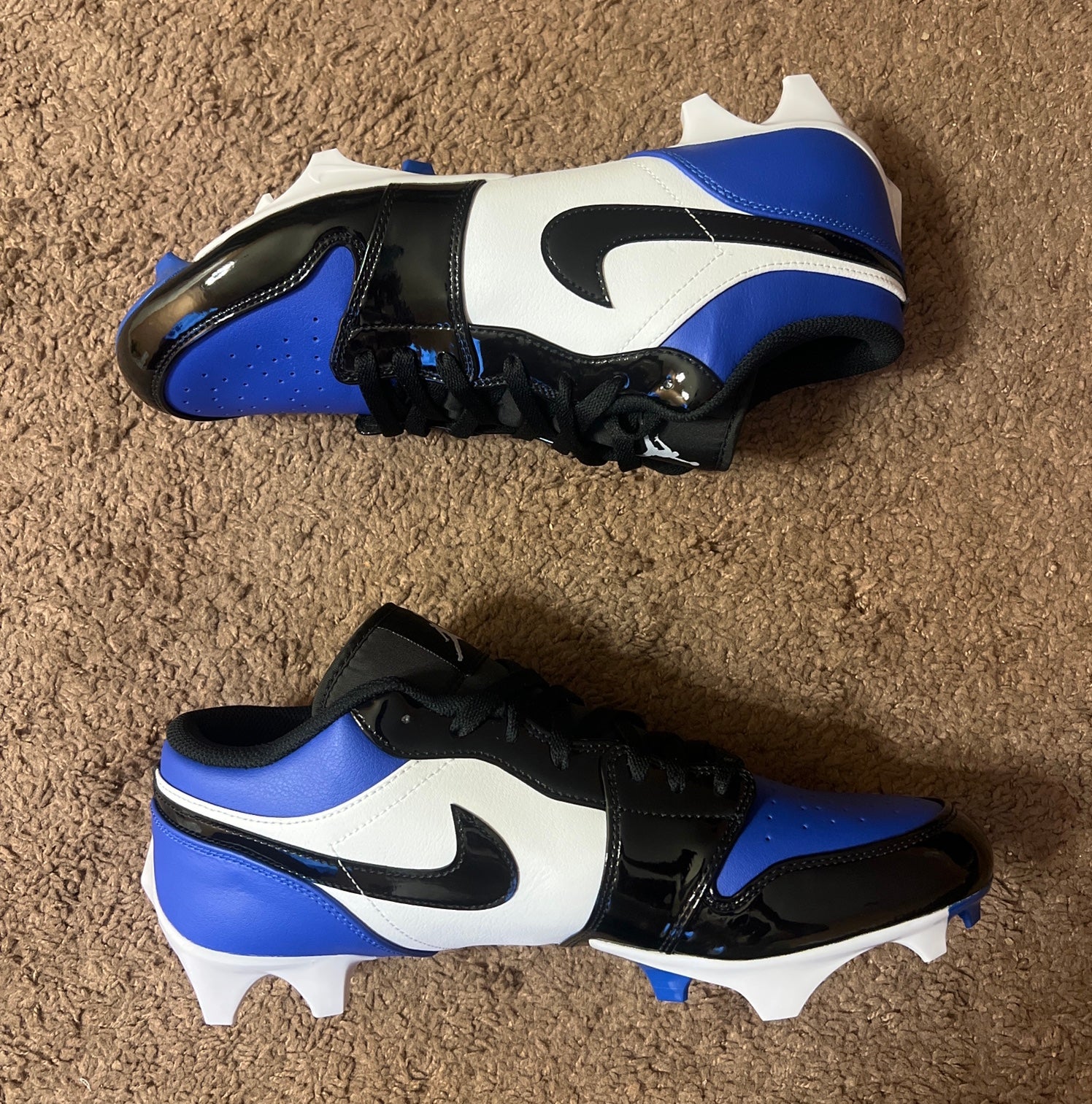 Nike Jordan 1 Low TD Patent Gold Toe Football Cleats Men\'s 13 FJ6245-701 NEW Nike Air Jordan 1 Low TD Football Cleats Gold | Mercari main image 4