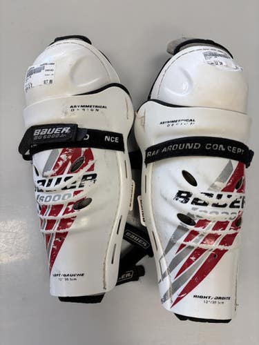 Used Bauer JR Junior Shin Guards White 12" 11860-S000308406