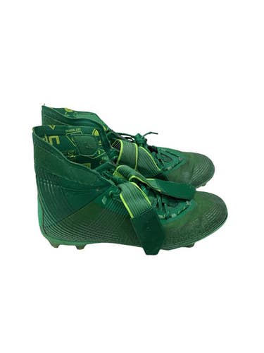 Used Under Armour UA RADIOACTIVE Adult FB Cleats Green Senior 13 11347-S000268452