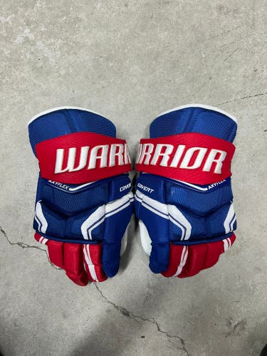 15” Warrior Covert QRE Pro Gloves Montreal Canadiens NHL Pro Stock (New)