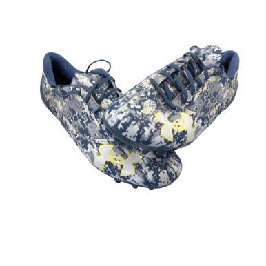 Used Under Armour MC NAVY HIGHLIGHT CLEATS Adult FB Cleats Camouflage Senior 14 11760-S000091243