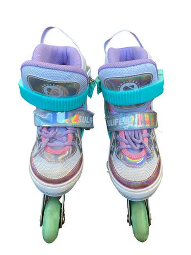 Used ADJUSTABLE 10-13 Child Rec Fitness Skates White Adjustable 11883-S000161194