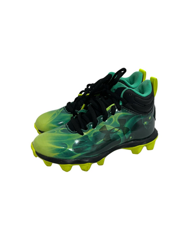 Used Under Armour Spotlight Franchise Youth 13 FB Cleats Black/Neon Green  11692-S000150363