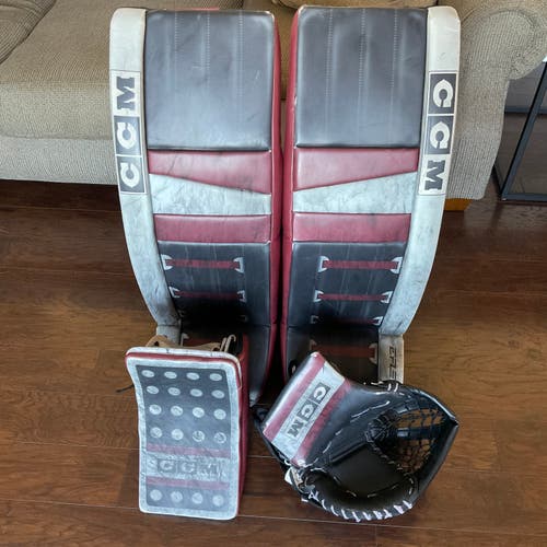 WHL Pro Stock CCM EFLEX 6 Goalie Pads, Glove, & Blocker Set - 35+1.5
