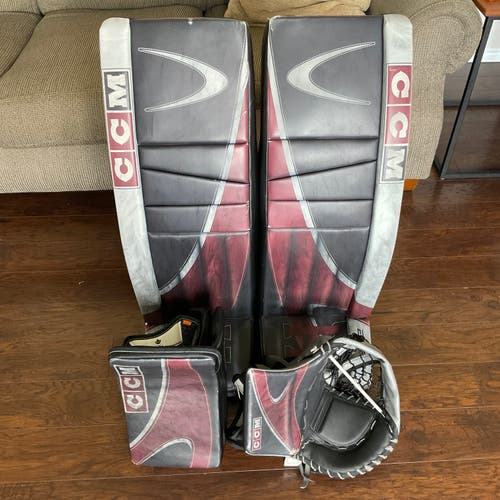 WHL Pro Stock CCM EFLEX 6 Goalie Pads, Glove, & Blocker Set - 35+1.5