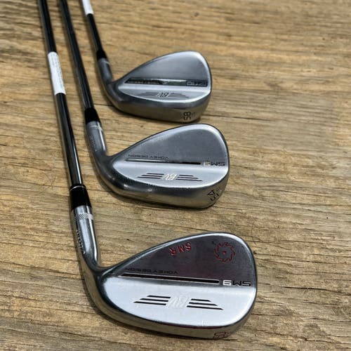 Titleist Vokey SM10 58-10 &SM9  54/12 &  50/12 Wedges. Vokey Shafts. Balls too.