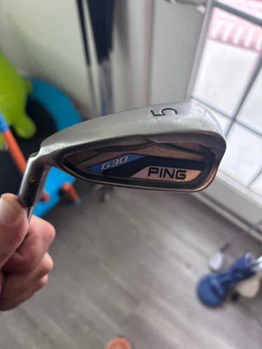 Ping G30 5 Iron Yellow Dot Steel CFS Distance Stiff Flex Left Handed +1” Long