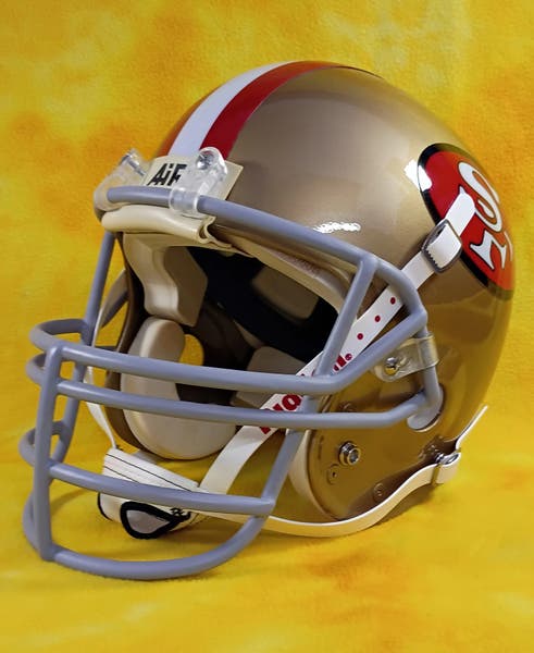 Throwback San Francisco 49ers custom fullsize Schutt Air football helmet lg  Craig | SidelineSwap | Buy and Sell on SidelineSwap