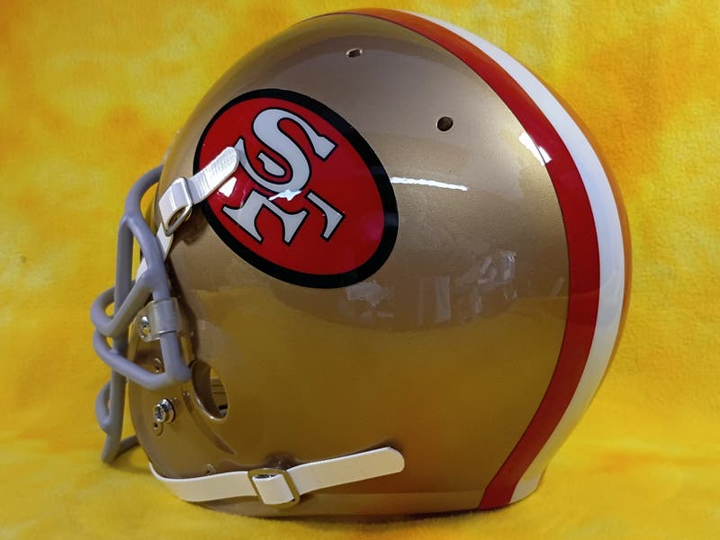 Throwback San Francisco 49ers custom fullsize Schutt Air football helmet lg Craig | SidelineSwap | Buy and Sell on SidelineSwap Throwback San Francisco 49ers custom fullsize Schutt Air football helmet lg Craig | SidelineSwap | Buy and Sell on SidelineSwap