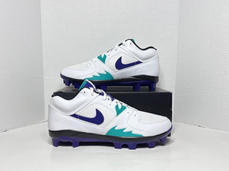 NEW Nike Air Jordan Stadium 90 Low MCS Men\'s Baseball Cleats HQ0211-105 Size 12 Nike Jordan Stadium 90 Low MCS Baseball Cleats White/Grape  main image 2