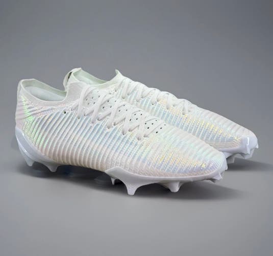 Men Size 12 Under Armour Blur HOVR Pro Football Cleat Triple White 3028220-100