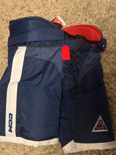 Colorado Avalanche Navy Alternate Men's Senior Large CCM HP45 Hockey Pants Pro Stock (New)