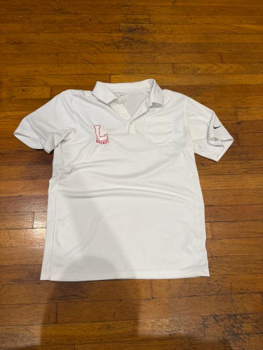 White Lawrenceville Hockey Embroidered Medium Men's Nike Golf Shirt (Used)