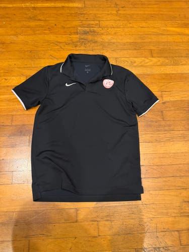 Embroidered Lawrenceville Logo on Black Small Men's Nike Golf Shirt (Used)