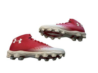 Used Under Armour BB/SB Cleats White And Red Senior 8 11873-S000237908