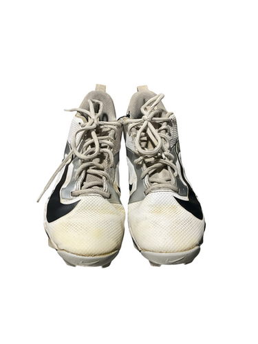Used Nike SILVER/WHT CLEATS BB/SB Cleats White Junior 06 11834-S000050107