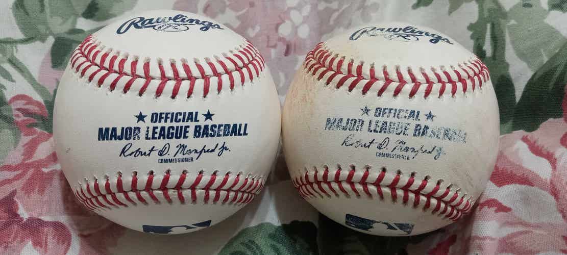 2 Rawlings MLB Houston Astros Batting Practice Baseballs